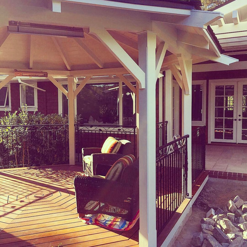 Custom covered patio addition built by DLM Builders